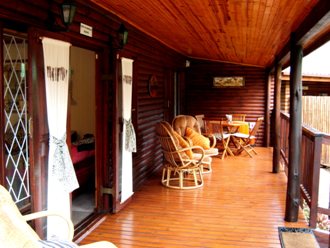 An extensive  and covered deck
